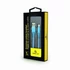 Kép 2/2 - Gembird CC-USB2B-AMCM-1M-VW Premium cotton braided Type-C USB charging and data cable 1m Turquoise Blue/White