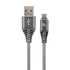 Kép 1/2 - Gembird CC-USB2B-AMCM-1M-WB2 Premium cotton braided Type-C USB charging and data cable 1m Space grey/White