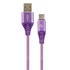 Kép 1/2 - Gembird CC-USB2B-AMCM-2M-PW Premium cotton braided Type-C USB charging and data cable 2m Purple/White
