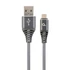 Kép 1/2 - Gembird CC-USB2B-AMmBM-1M-WB2 Premium cotton braided microUSB charging and data cable 1m Space Grey/White