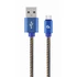 Kép 1/2 - Gembird CC-USB2J-AMCM-1M-BL Premium jeans (denim) Type-C USB cable with metal connectors 1m Blue
