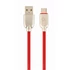 Kép 1/2 - Gembird CC-USB2R-AMCM-2M-R Premium rubber Type-C USB charging and data cable 2 m Red