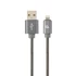 Kép 1/2 - Gembird CC-USB2S-AMLM-1M-BG Lightning Premium spiral metal 8-pin charging and data cable 1m Metallic Grey