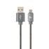 Kép 1/2 - Gembird CC-USB2S-AMmBM-2M-BG microUSB Premium spiral metal charging and data cable 2m Metallic Grey