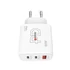 Hálózati töltő, 1xUSB-A, 2xUSB-C, PD, 65W, GaN, SKROSS